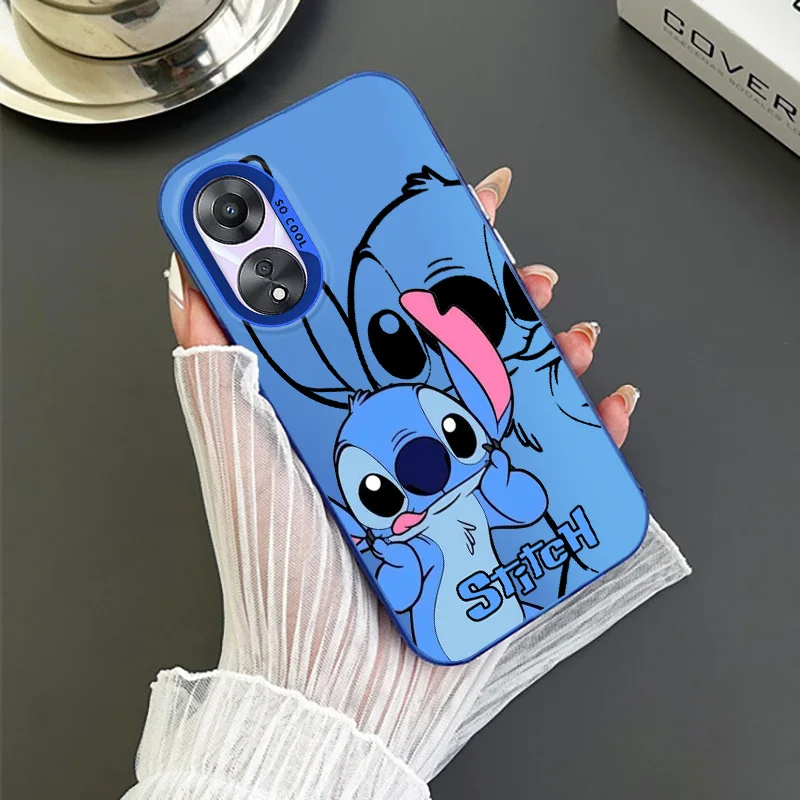 Cute and handsome Disney Stitch For OPPO A 31 37 38 55 57 58 74 76 78 94 98 Reno 6 7 8 Z T Pro Colorful Phone Case Soft Cover