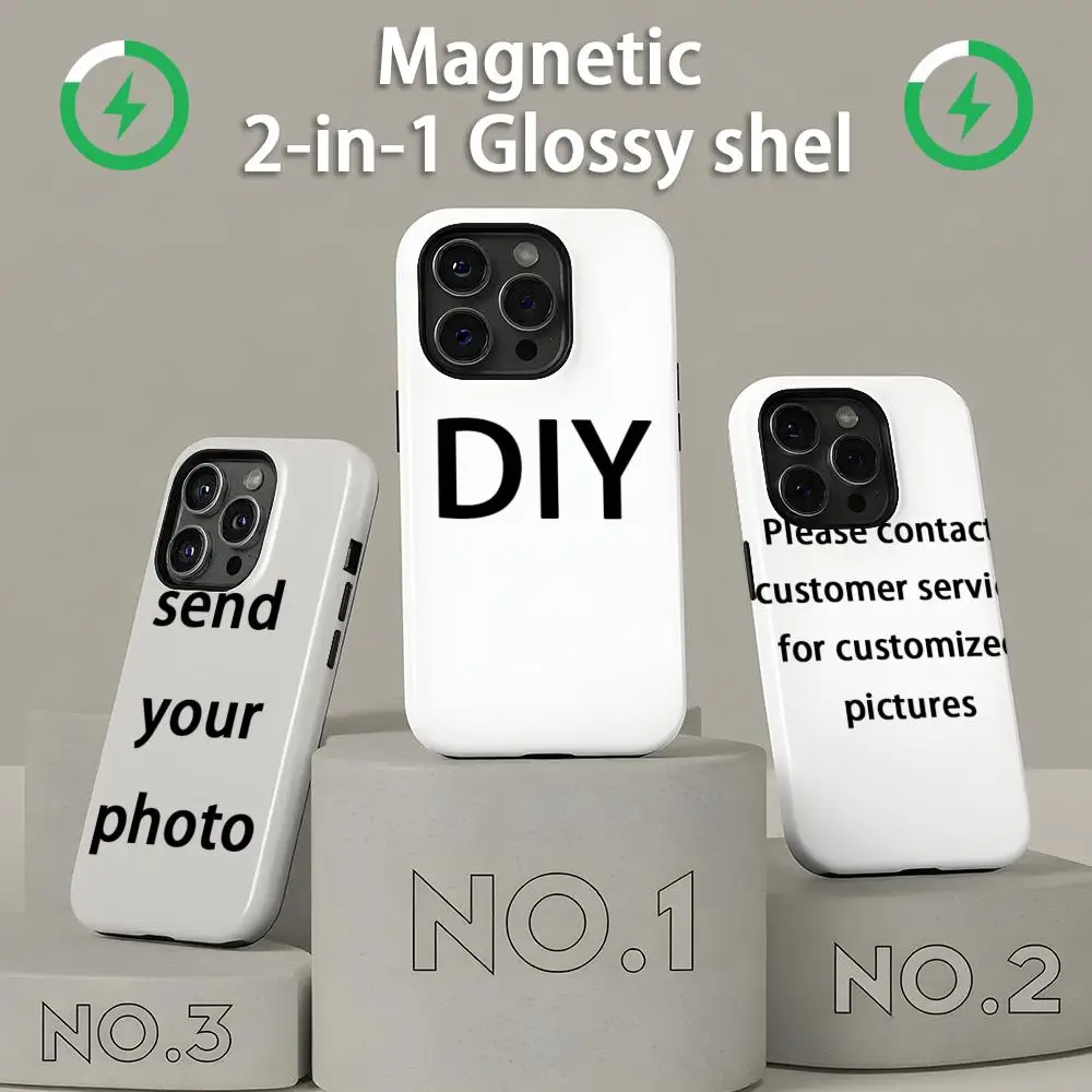 heheh Phone Case Magnetic 2-in-1 Glossy shell For iPhone17 16e 16 15 14 13 12 11Pro Max Plus mini