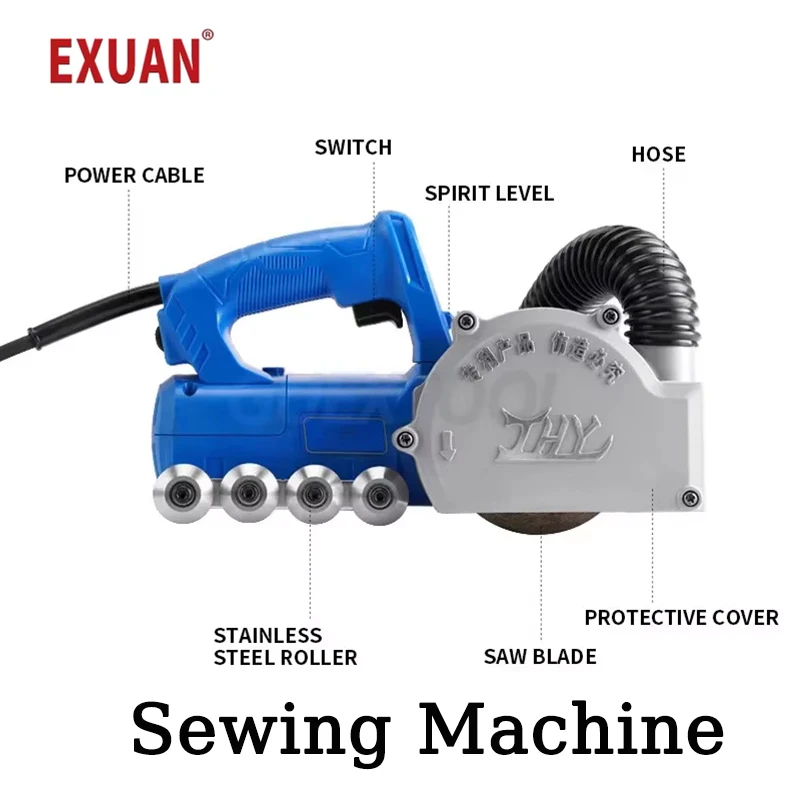 Joint Cleaner 780W Slotting Machine Construction Floor Tile Electric Road Surface Joint Cleaning Tools Beauty Joint Agent Sewing