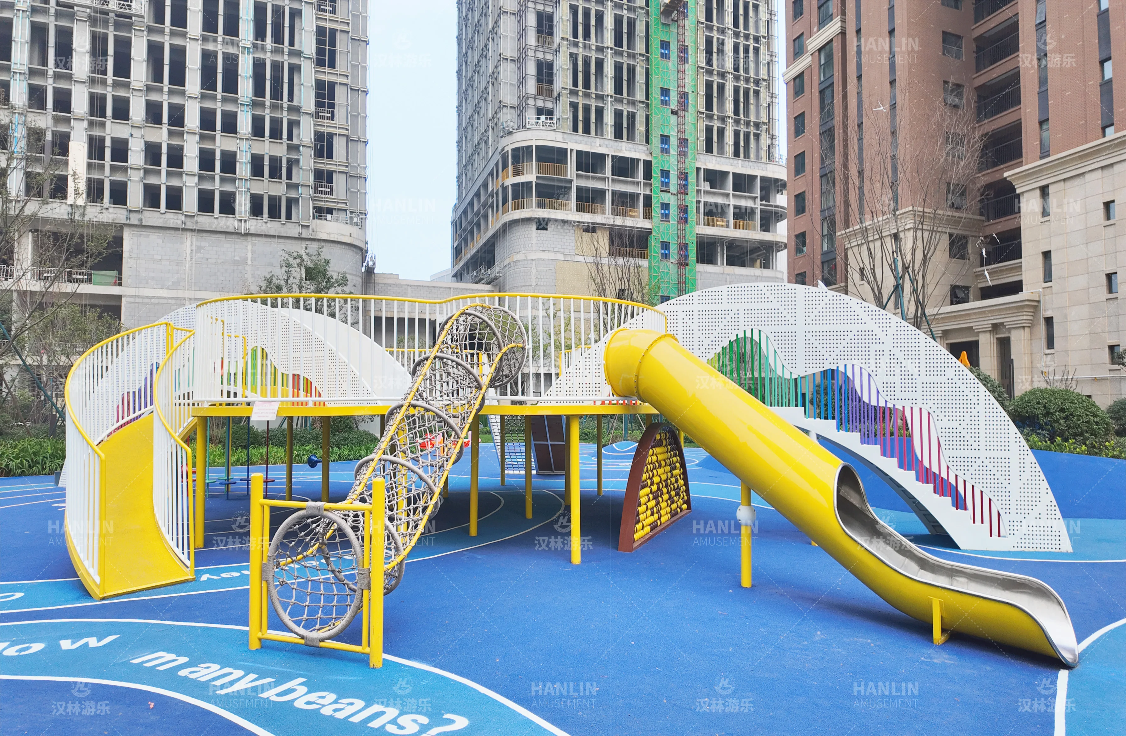 Rainbow Net Rope Climbing Slid - Kids Outdoor Wooden Playhouse recension och pris