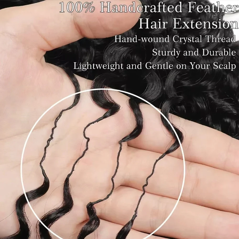 12A Curly Crochet Human Hair Extensions Deep Wave Pixie Curls Crochet 100% Human Hair Pre Separated Knotless Miracle Knot Braids
