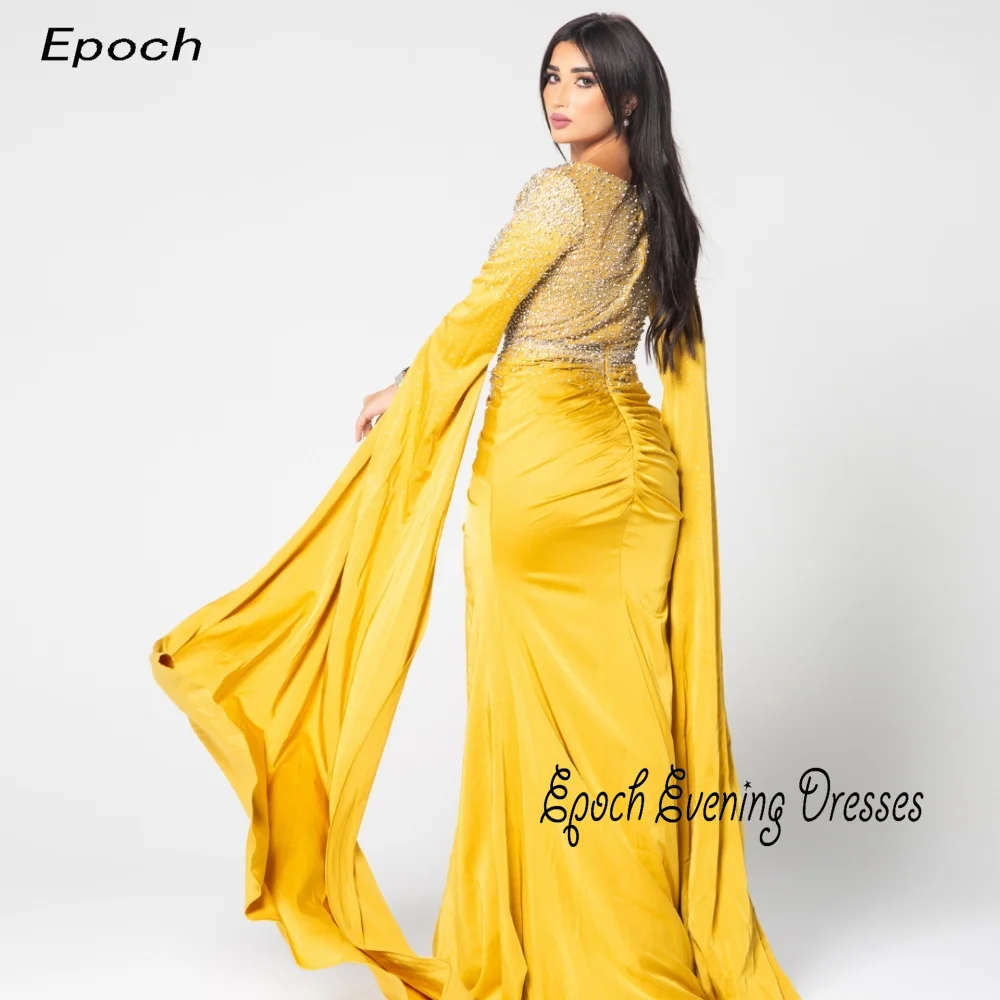 Epoch Formal Evening Dress Trumpet فساتين مناسبة رسمية Elegant Beading V-Neck Cocktail Prom Gown With Shawl Women Party 2024