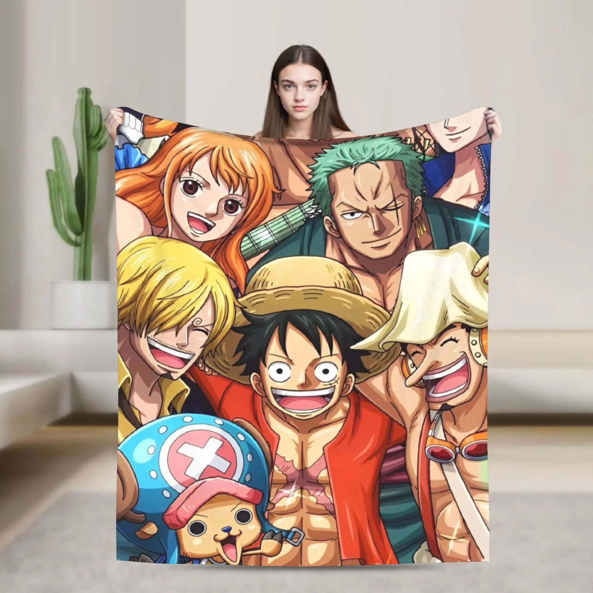 Coperta monopezzo anime in pile monopezzo divertente coperta calda per biancheria da letto lounge autunno/inverno