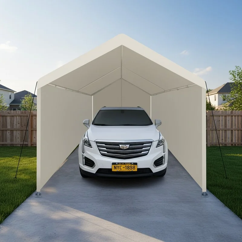 

12x20 Heavy Duty Portable Carport Garage Tent for Outdoor Storage, White
