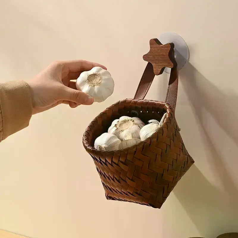 Practical Bohemian Wall Hanging Basket for Storing Kitchen Essentials