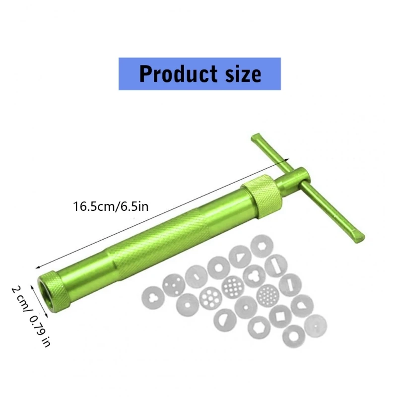Prensa Fondant, cortador arcilla, extrusora arcilla con 20 puntas, herramienta decoración pasteles, juego y