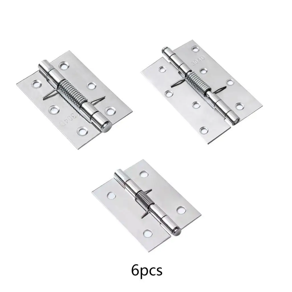Self Closing Door Hinges Spring Loaded Stainless Steel Hardware Set for Hand Door and Cabinet Closers
