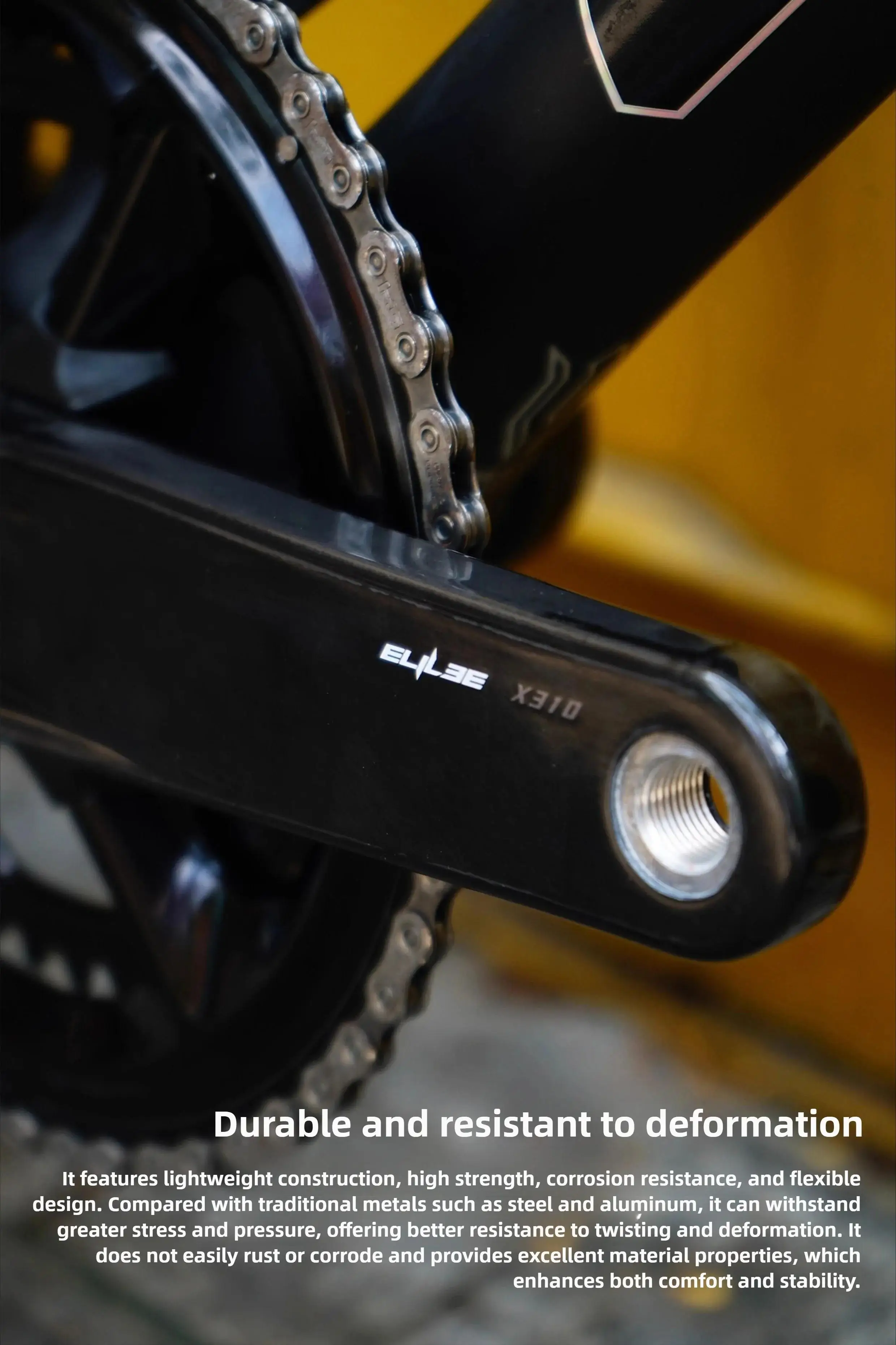 ELILEE XXE X310 Carbon-Rennrad-Kurbelgarnitur 24mm Titan-Achse Ultraleichte Kurbelarme X-Novanta Spider Leistungsmesser – Detail 12