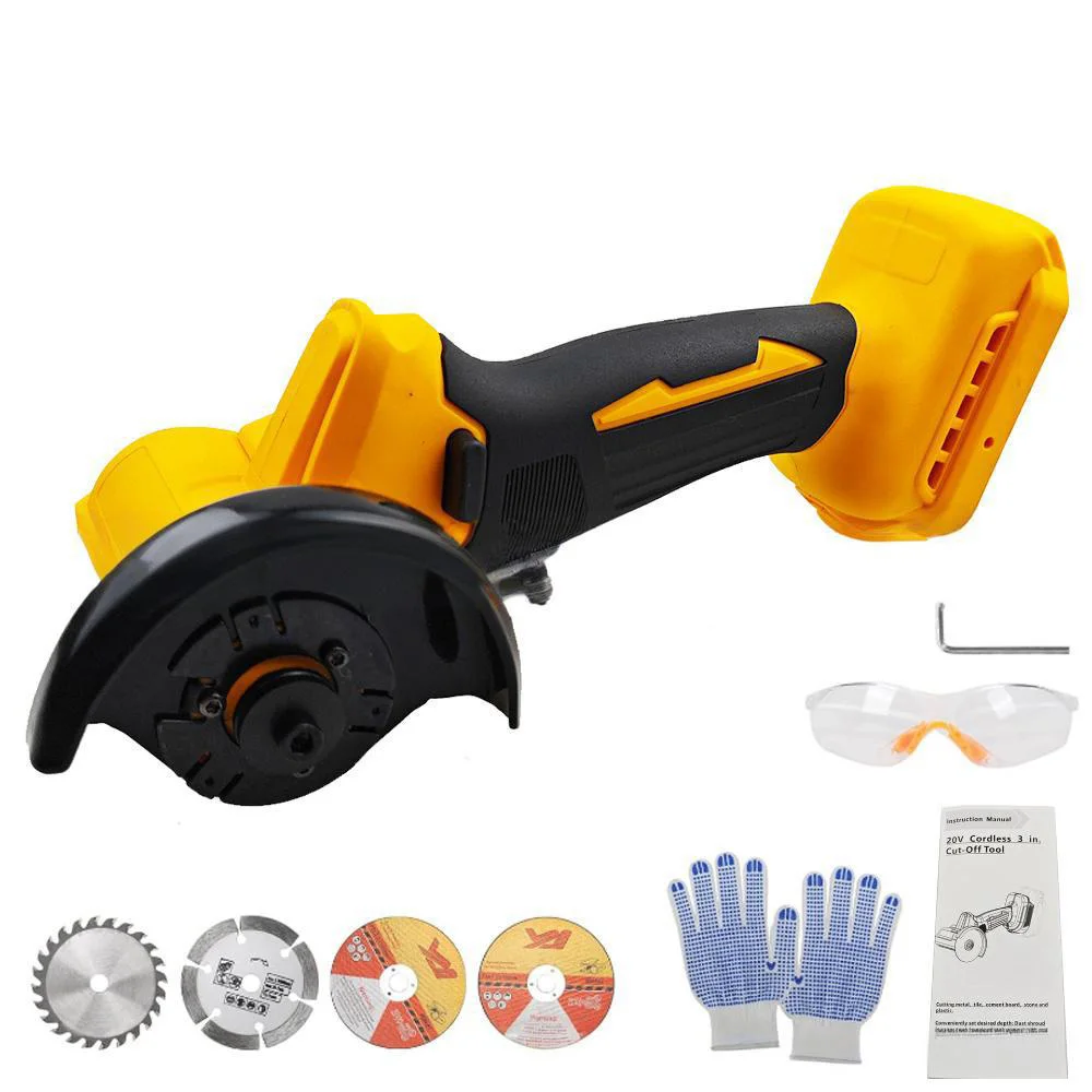 

For Makita Dewalt 18V Battery Cordless Angle Grinder 3 Inch Polishing Machine Mini Diamond Cutting Grinding Cut OFF Power Tools