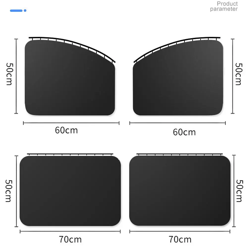 Track-Mounted Car Side Window Sunshade UV Heat Block Privacy Curtain For Rear Seat Blackout Shade Accessories