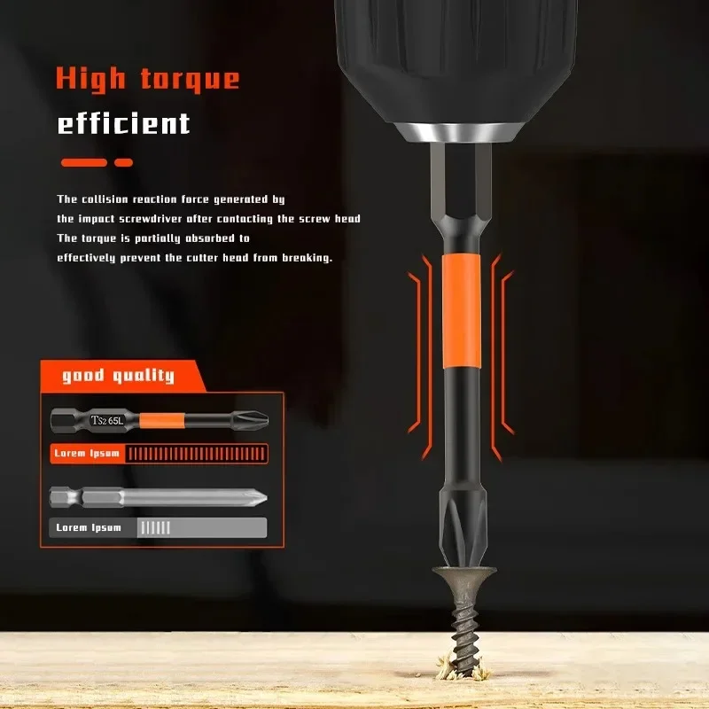 BIESUO Screwdriver Set Hand Tools Strong Magnetic Batch Head Screwdriver Electric Bit High Torque Hex Shanked Cross Bits Set