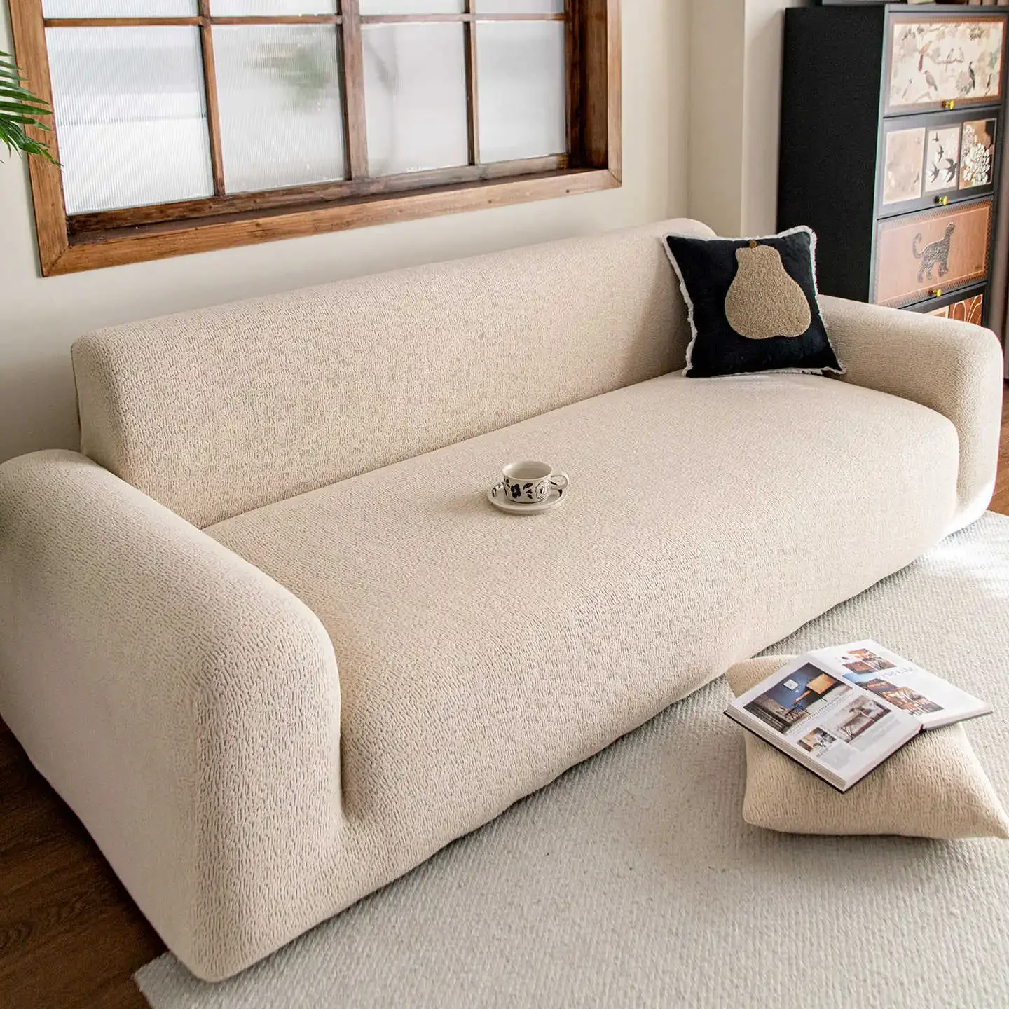 2025 New All-inclusive Sofa Cover Fixed Anti-slip and Anti-cat Scratch Sofa Cover All-season Universal Seat Cushion