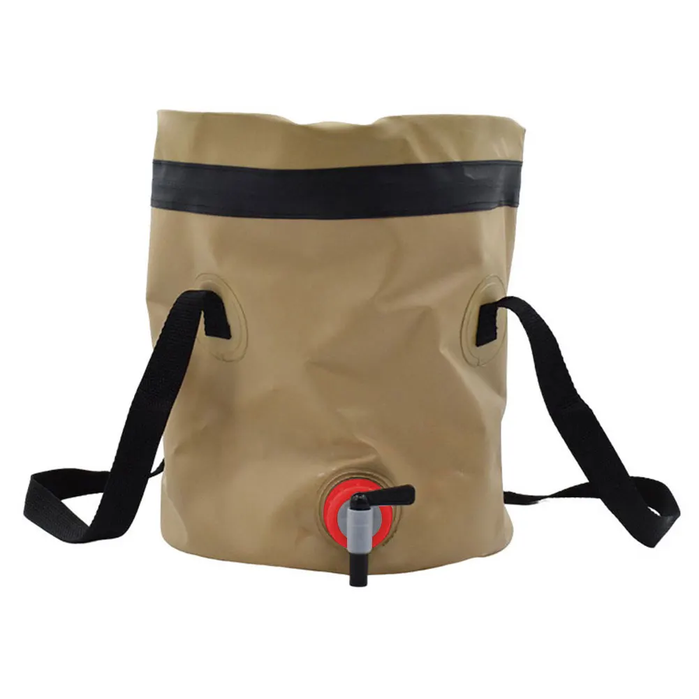 Bolsa de almacenamiento de agua de 10L, cubo plegable portátil con grifo, cubo multifuncional, contenedor de agua para acampar y hacer senderismo