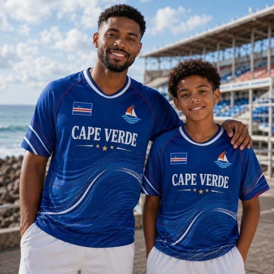 Cape Verde Latest National Flag Printed Football Jersey Men/women Match Training T-shirt Casual Round Neck Sports Shirt