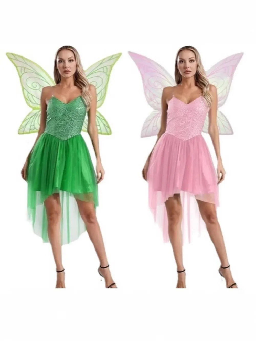 

Women's Banana Fairy Costume Adult Green Ensemble for Fantasy Events Fairy Halloween Cosplay Costumes with Wings