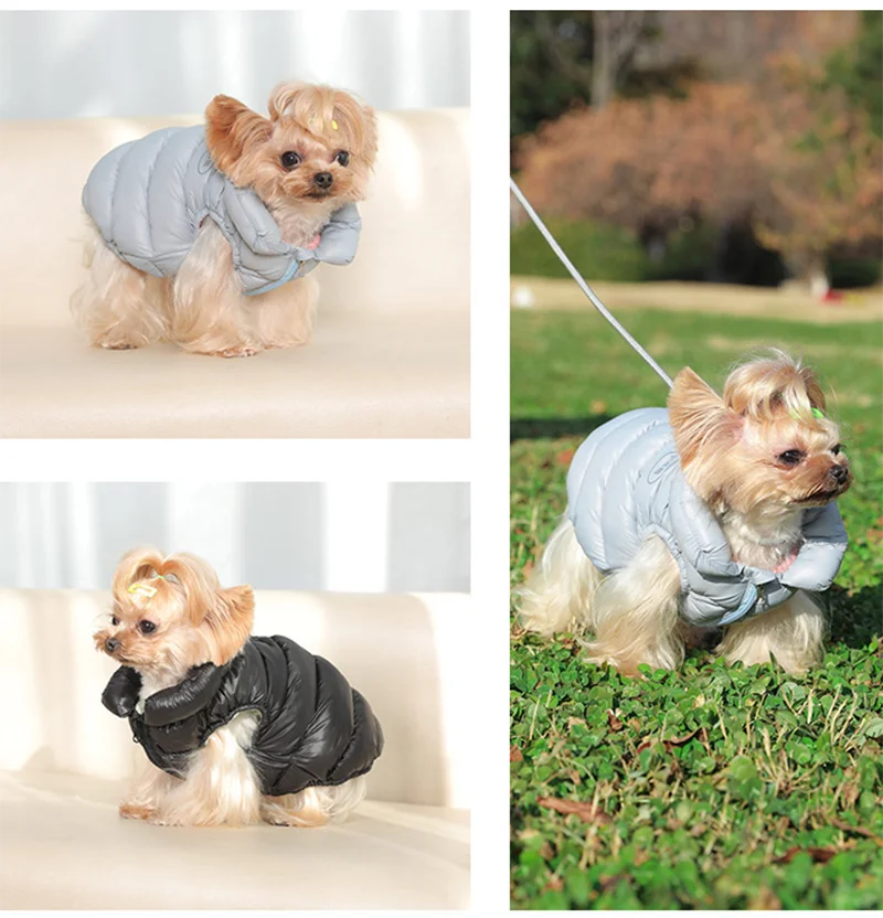 Imagen 5: Chaqueta cálida de invierno para perros, abrigo acolchado con aislamiento térmico para cachorros pequeños, chaleco calefactable para mascotas para clima frío
