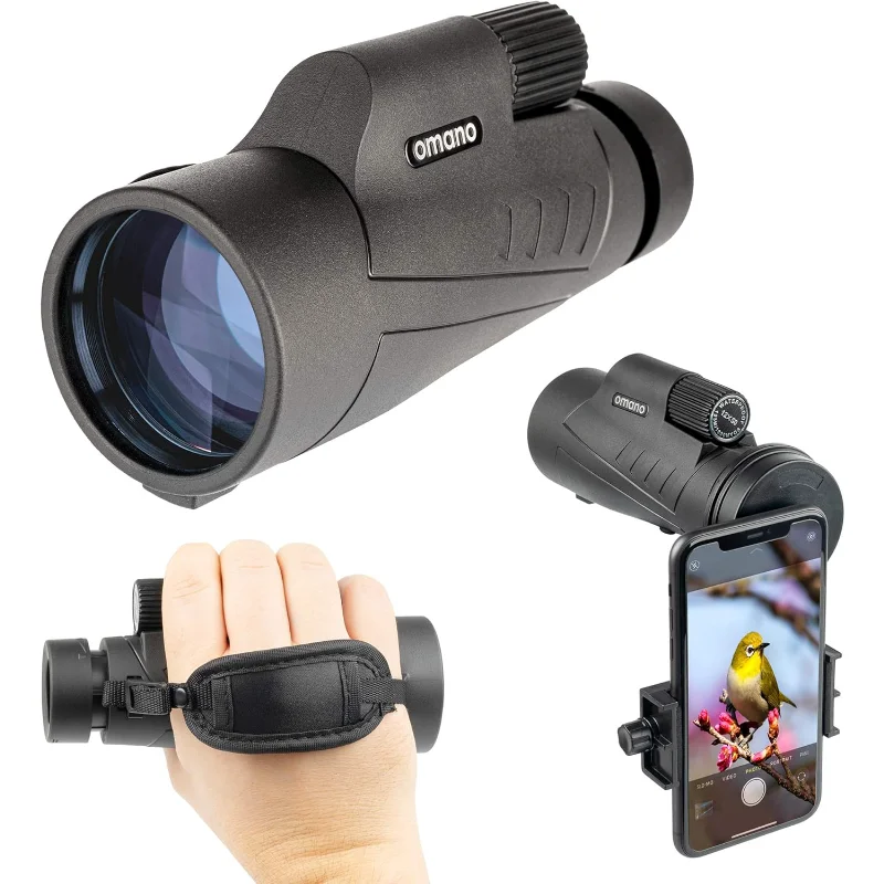 

Omano Smithsonian 12x50 Monocular Telescope with Smartphone Adaptor – Monoculars for Adults