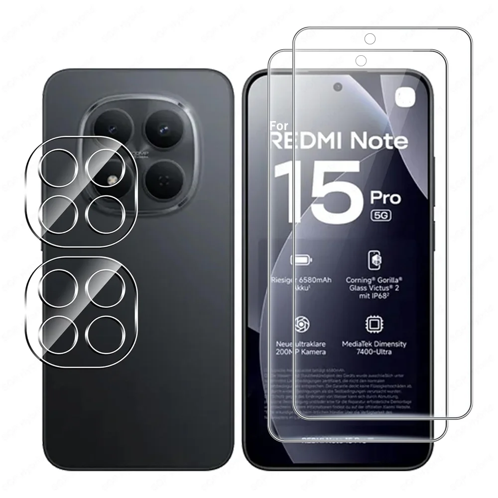 

Защитное стекло из закаленного стекла для Xiaomi Redmi Note 15 Pro 5G, 3D-пленка для камеры, защитная пленка для объектива Redmi Note 15 Pro Global