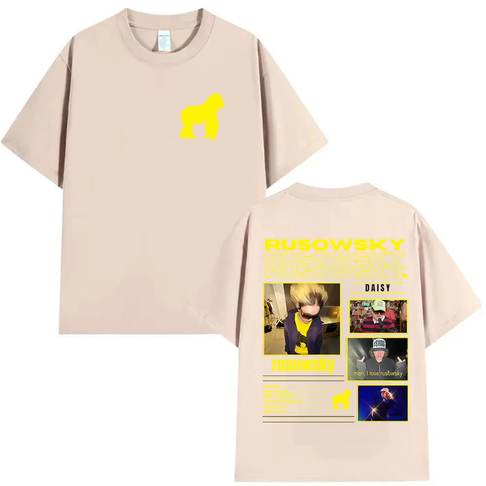 مغني الراب روسوفسكي ديزي ألبوم جولة 2025 الجرافيك تي شيرت الرجال النساء الهيب هوب خمر موضة المتضخم القطن تي شيرت الشارع الشهير #4
