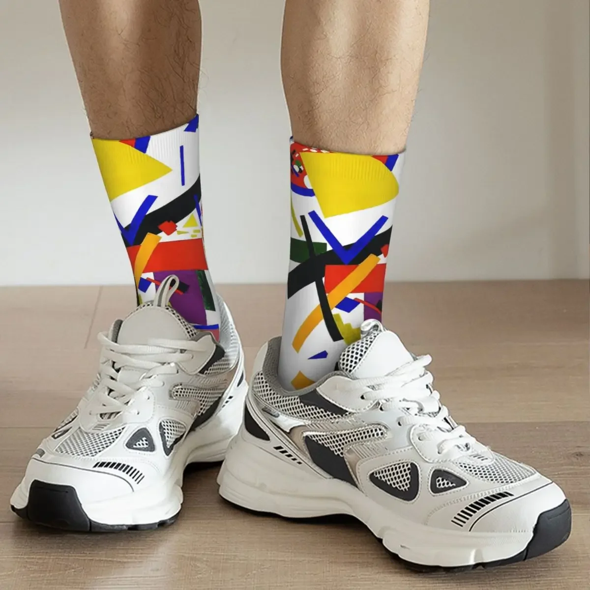 Winter Warm Fashion Women Men Suprematism Kazimir Severinovich Malevich Socks Mondrian Non-slip Skateboard Socks