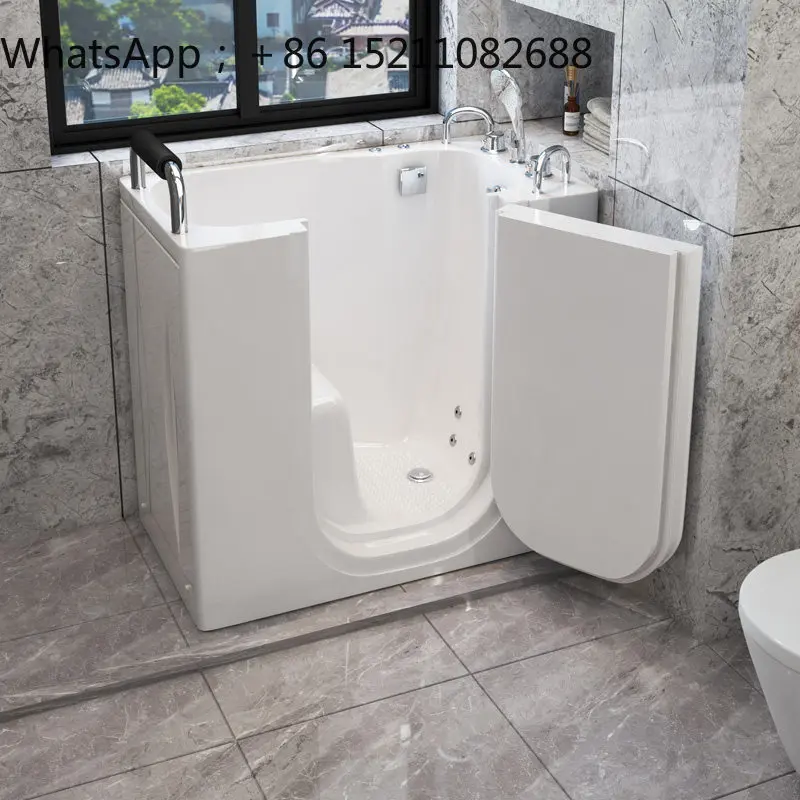 LLY special bathtub for the elderly, barrier-free walk-in side door type deep bubble acrylic massage constant temperature home