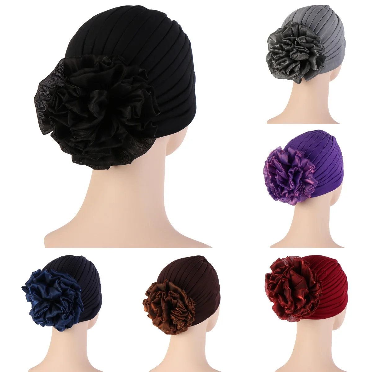 

2026 New Muslim Hijabs for Women Indian Hat Scarf Solid Color Turban Bonnet Islam Head Wrapping Ladies Headband
