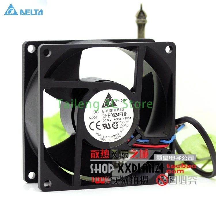 

8cm cooler EFB0824EHF 8032 8cm 80mm DC 24V 0.35A 3 Wire Double Ball Bearing Inverter Cooling Fan