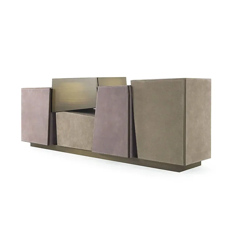 Italian light luxury creative irregular side cabinet high-end designer living room decorative cabinet foyer special-shaped