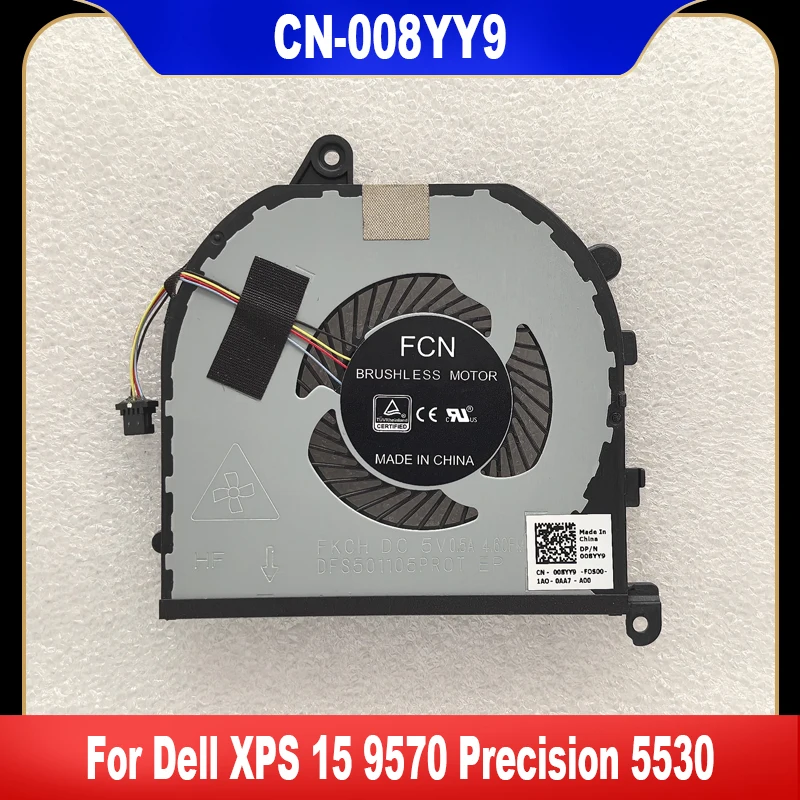 

Новый оригинальный кулер 008YY9 для ноутбука Dell XPS 15 9570 Precision 5530, охлаждающий вентилятор для ЦП ноутбука 08YY9 CN-008YY9, высокое качество, быстрая доставка