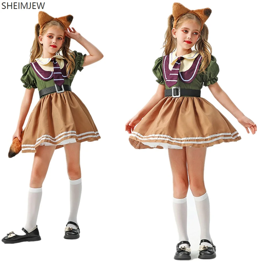 

Children's Cute Animal Fox Cosplay Costume Halloween Anime Movie Masquerade Carnival Party Makeup Stage Performance Clothes 2025