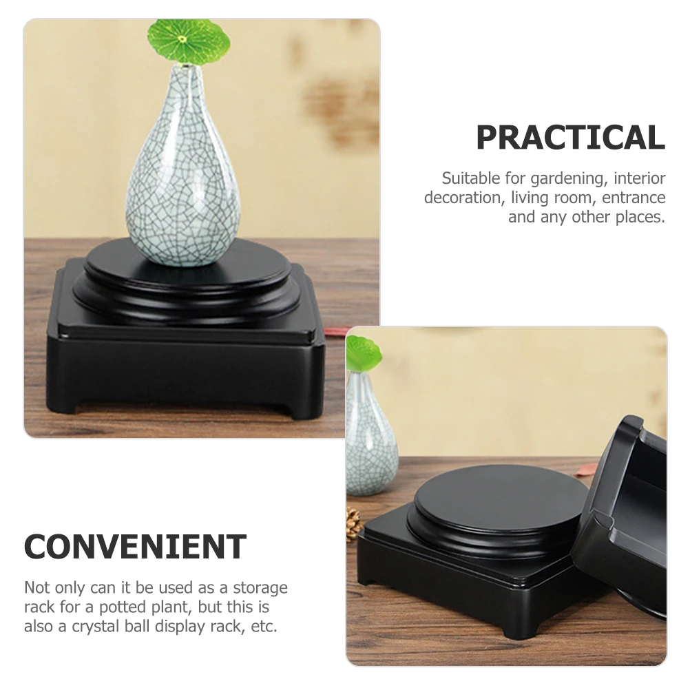 

Wooden Flower Pot Base Plant Riser Stable Support Density Board Home Garden Indoor Display Stand for Countertop Living