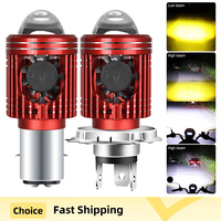 Motorcycle Headlight Bulb 10000LM H4/H6 12V LED Moto Spotlights CSP Lens White Yellow Hi Lo Lamp Scooter Accessories Fog Lights