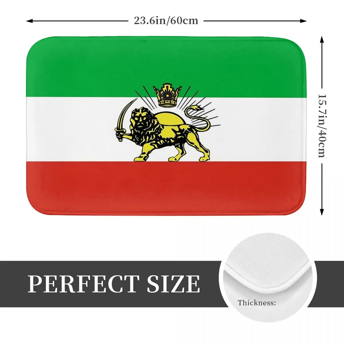 Flag Of Persia Iran Pahlavi Doormat Sand Scraping Carpet Rug Kitchen Entrance Home Floor Mat for Bedroom Footpad Mats
