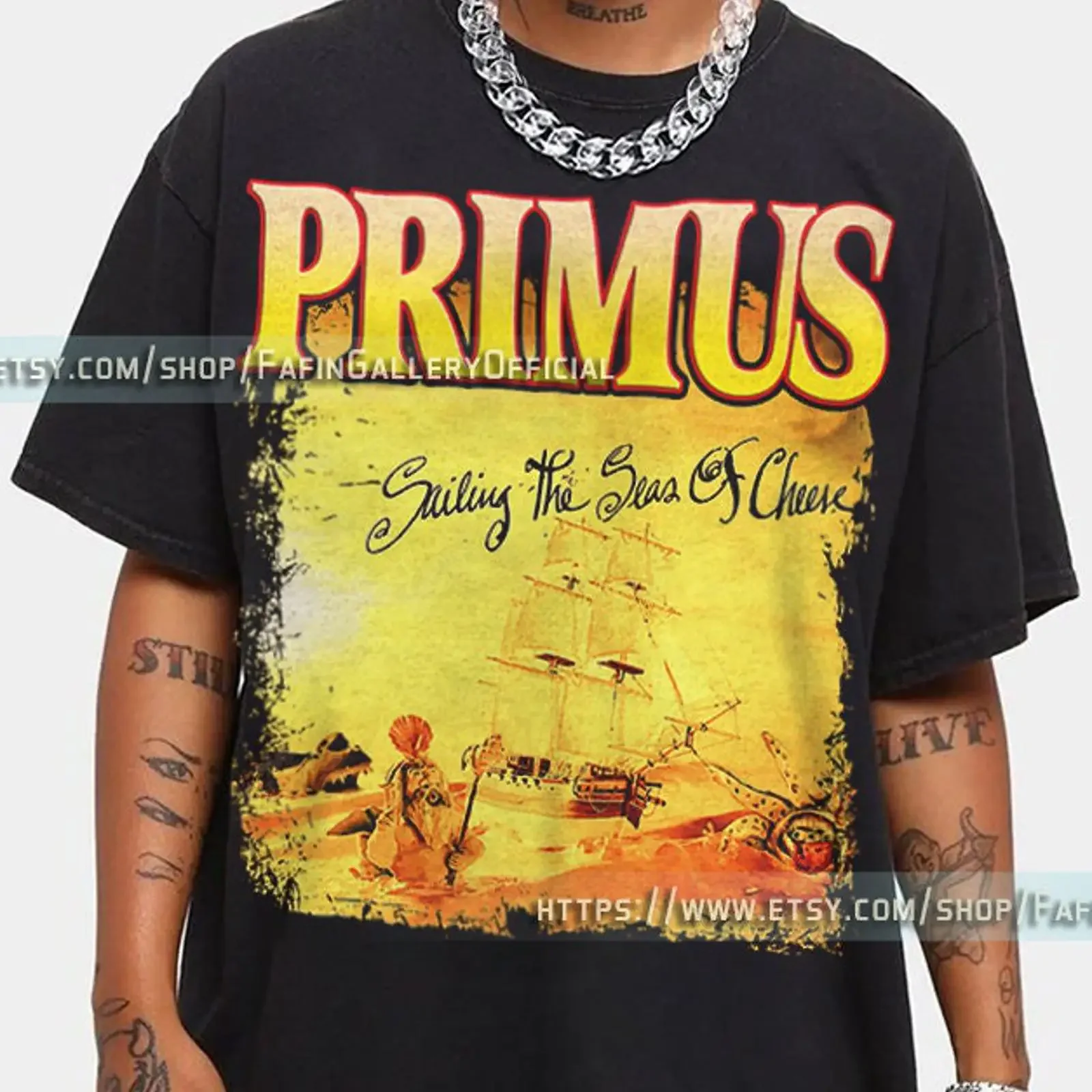 Vintage Primus Sailing The Seas Of Cheese T Shirt American Rock Band Retro 90s Alternative Fans GifT vintage Washed Comfortable