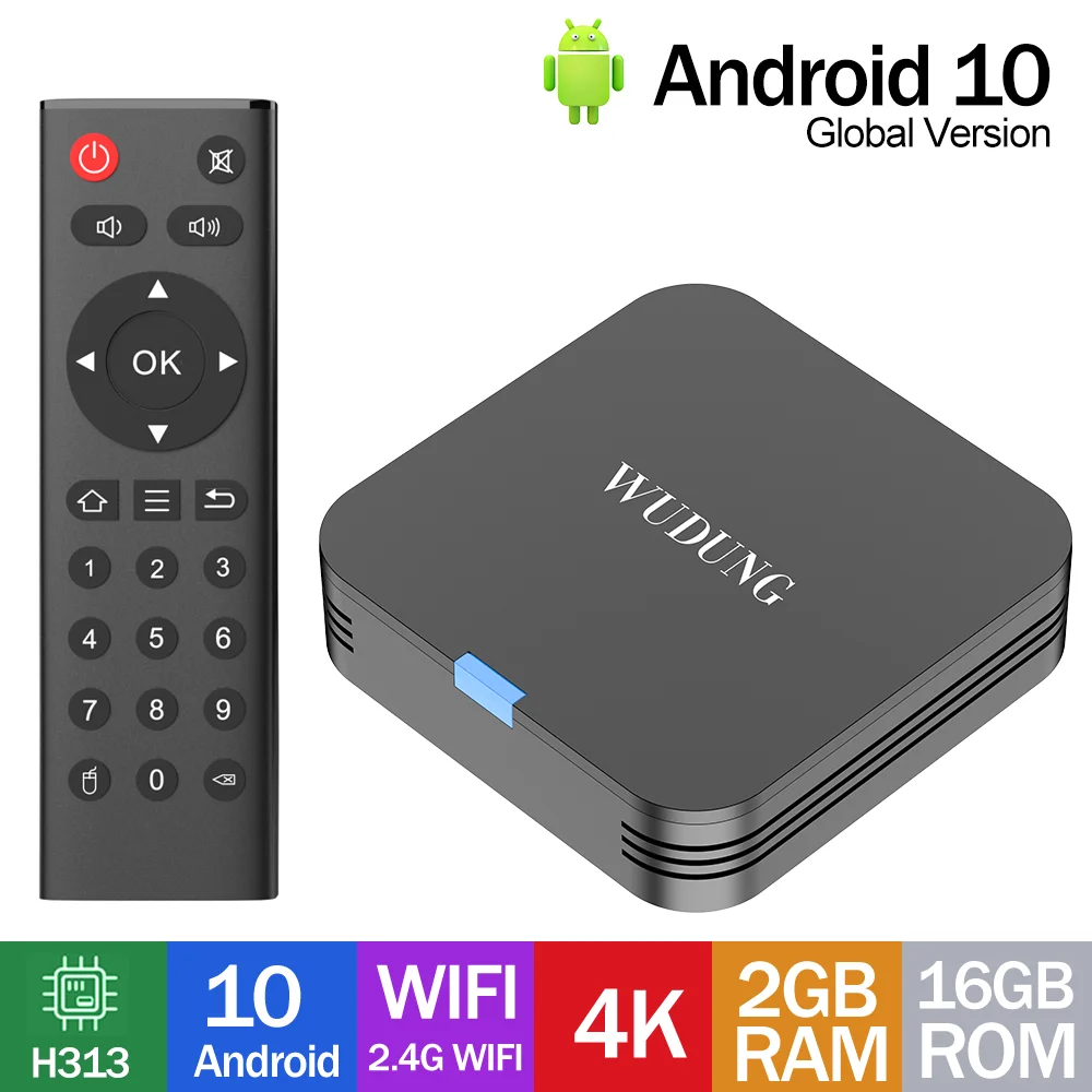 WUDUNG TX1 Mini Android 10 فك التشفير مشغل الوسائط Allwinner H313 2.4G Wifi 4K HD 2GB 16GB صندوق التلفزيون الذكي TV Stick رائجة البيع