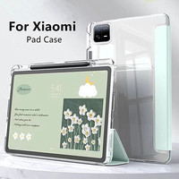 Transparent Pencil Holder Tablet Case For Xiaomi Mi Pad 5 6 Max 6S Pro MIPad 5 Pro 12.4 Redmi Pad SE 11 10.61'' Soft Back Cover