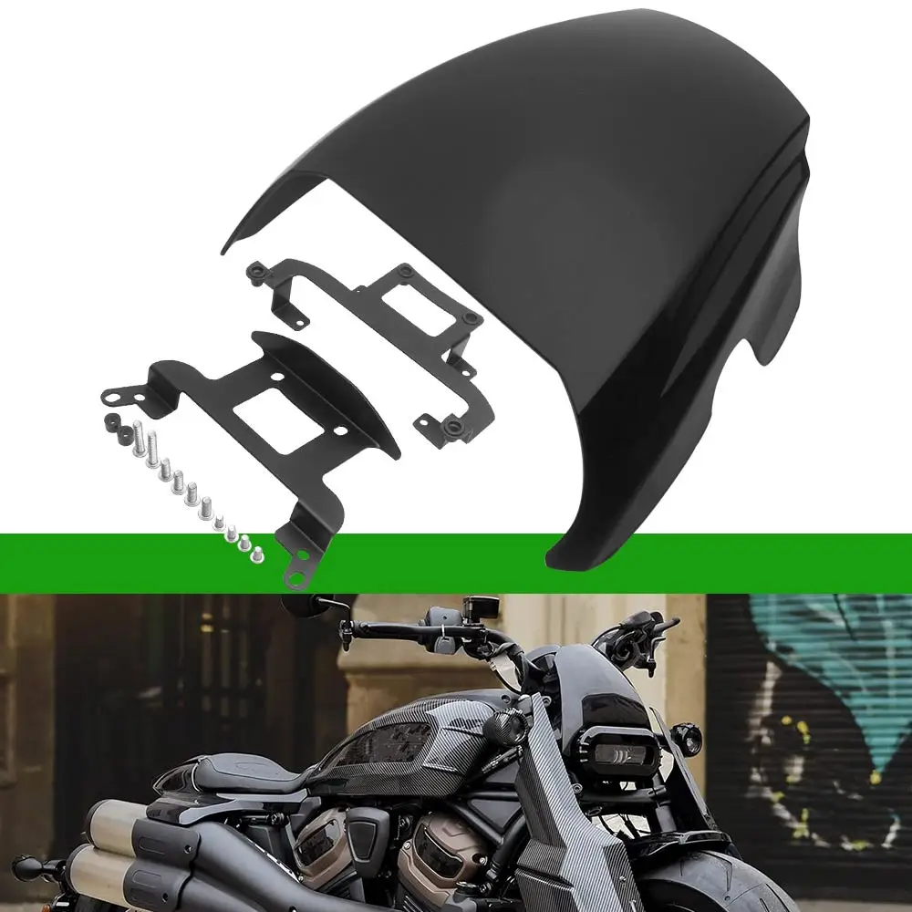Motorcycle Black Headlamp Front Cowl Headlight Fairing Cover ABS Plastic Aluminum Alloy For Harley Sportster S RH1250S 2021-2026