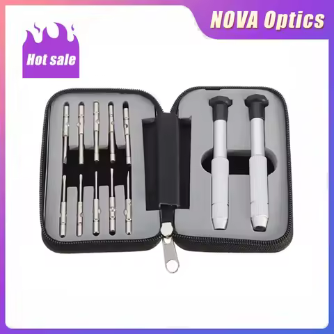 Nova 10pcs Glasses Precision Screwdriver Kit Optical Watch Jewelry Glasses Multifunction Repairing Tool Sets with Zipper Box