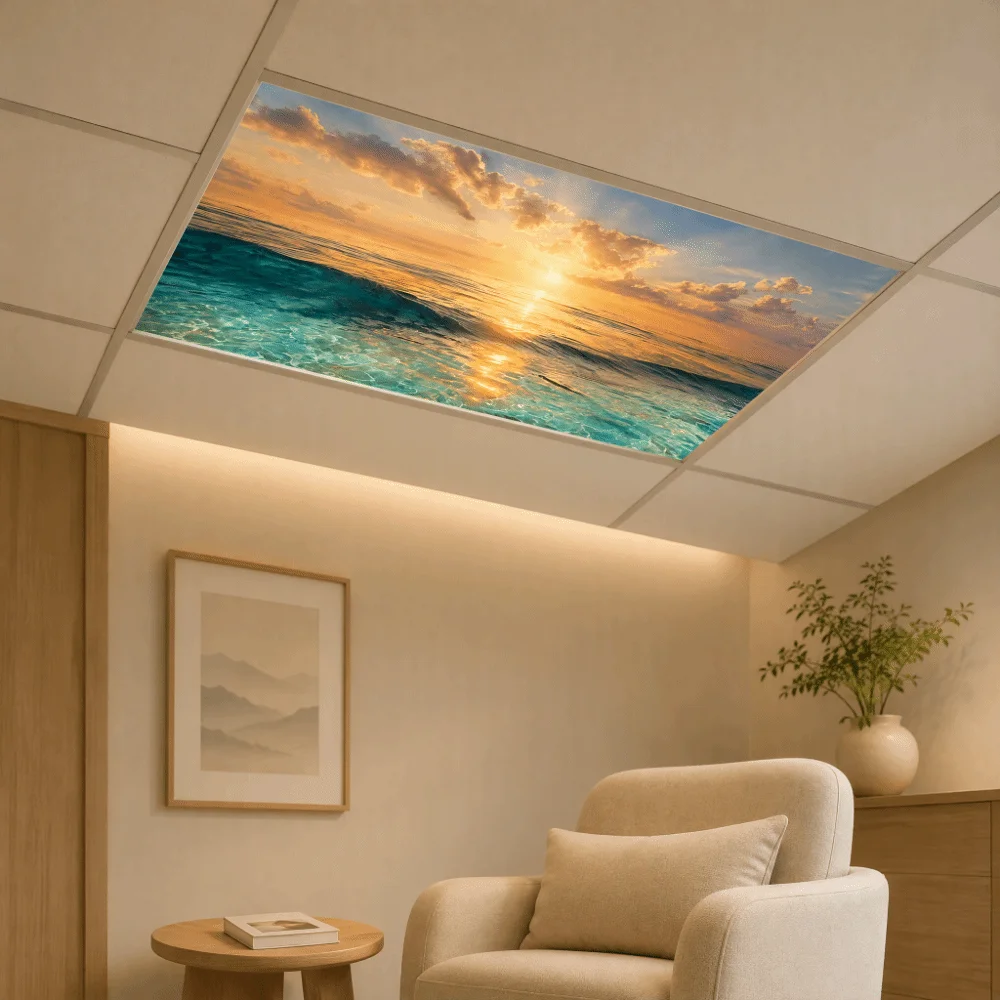 120*60cm Lampshade 19 Styles with 10 Magnetic Buckles Magnetic Light Filters Anti-glare Sky Fluorescent Light Covers Offices