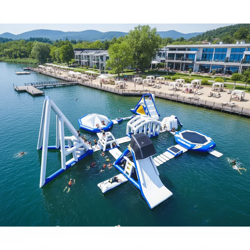 Fabrik-Großhandel: THL Marken Kundenspezifischer aufblasbarer Outdoor-Wasserpark aus PVC-Material mit Trampolin, individuellem Logo und Gebläse – Reparaturset