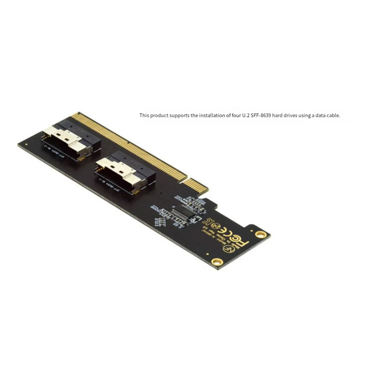 AA88 U.2 PCI-E Adapter, Maximize Your PCIe Potential: PCIe 3.0 4.0 X16 to 2-Port SFF-8654 8i Riser Adapter Card