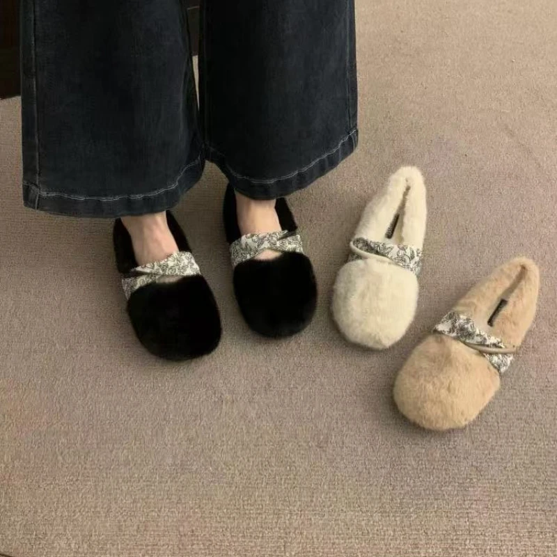 

Fashion Hot Sale Warm Soft Slippers Women's Outdoor Wear 2025 New Autumn Winter Fashion Flat Cotton Slippers Женская Обувь