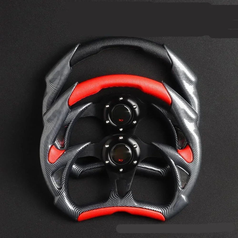 14 inch Car Modified semicircle carbon fiber PVC steering wheel modified racing sports car 5117 universal steering wheel