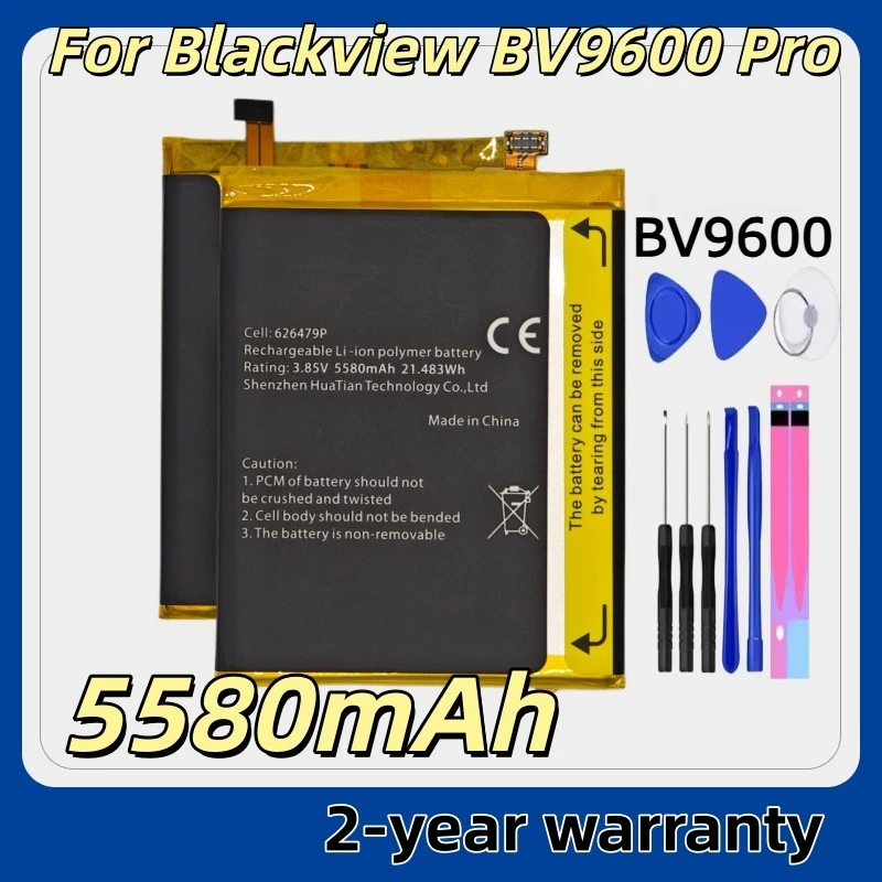 

BV9600 626479P Battery 5580mAh For Blackview BV9600 Pro Phone Battery High Quality Replacement Batteries+Tools