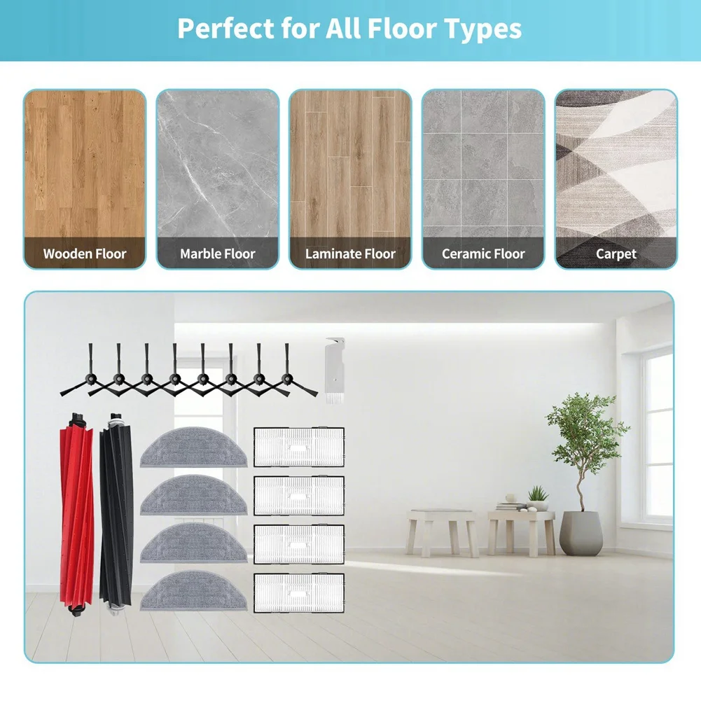 A39M 18 ชิ้นเครื่องดูดฝุ่นหุ่นยนต์เปลี่ยนชุดสําหรับ Roborock S8/S8 +/S8 Pro Ultra หุ่นยนต์เครื่องดูดฝุ่น