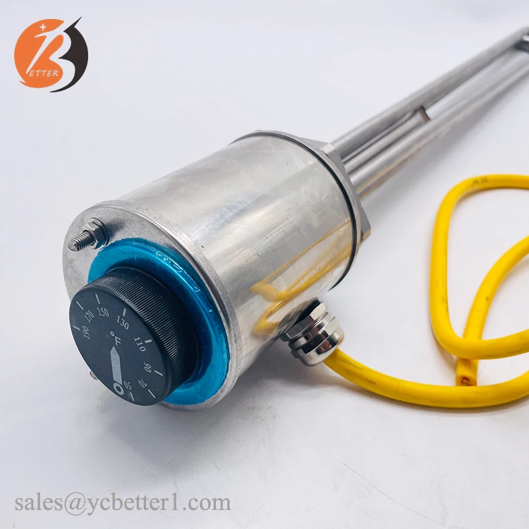 サーモスタット付き電気工業用ステンレス浸漬給湯器 1500w