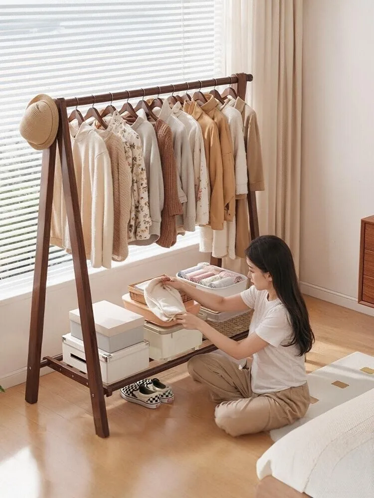 

Wood Clothes Hanger Floor Standing Indoor Clothes Drng Ra Simple Home Use Bedroom Coat Ra Beech Wood Hanger