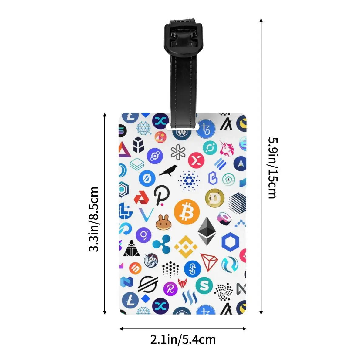 Custom Cryptocurrency Altcoin Blockchain Symbol Luggage Tag  Bitcoin Privacy Cover ID Label for Travel Bag Suitcase