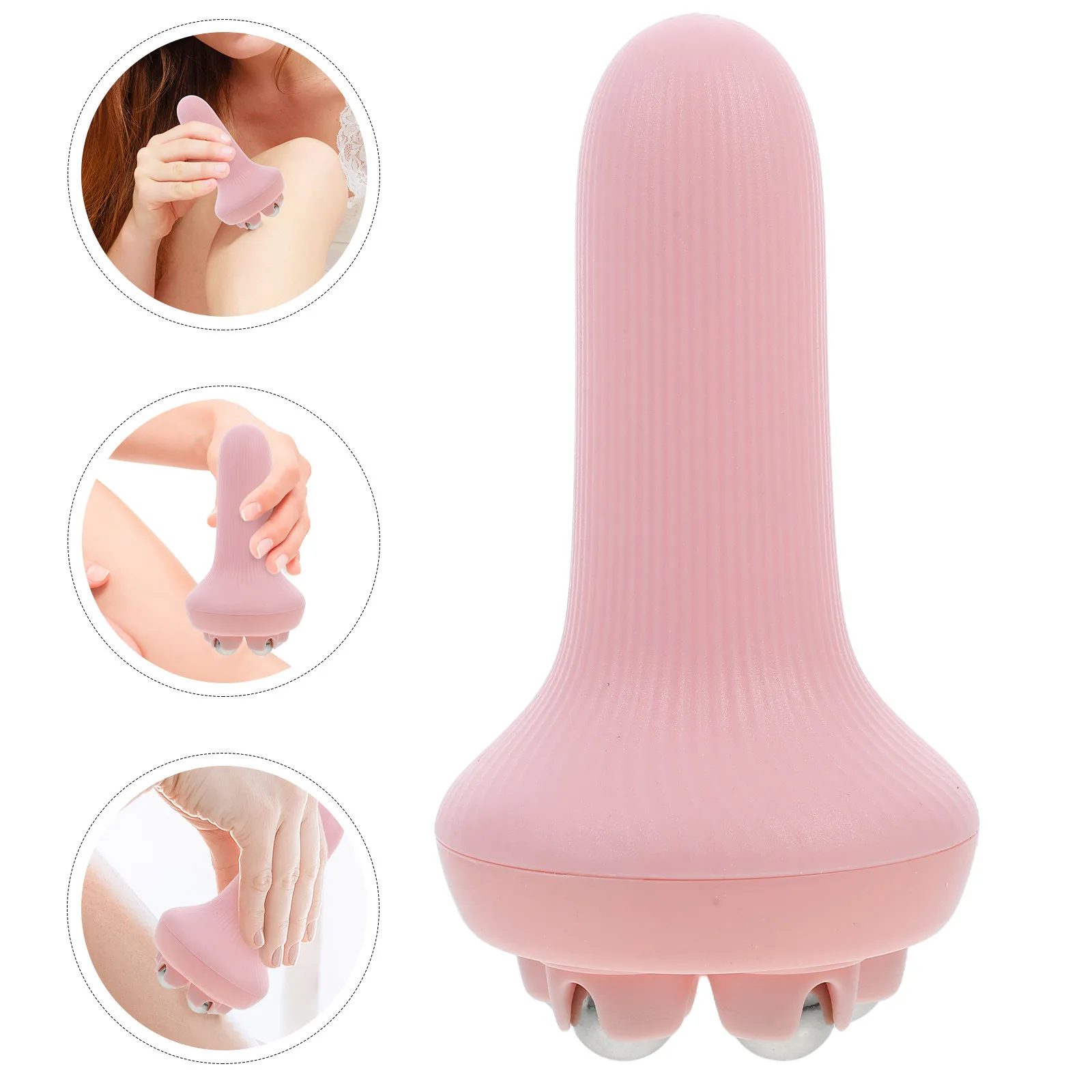 

Pink Packaged Handheld Roller Massager for Legs Back Neck Muscles Precision Ball Massage Portable Therapeutic Body Relaxation