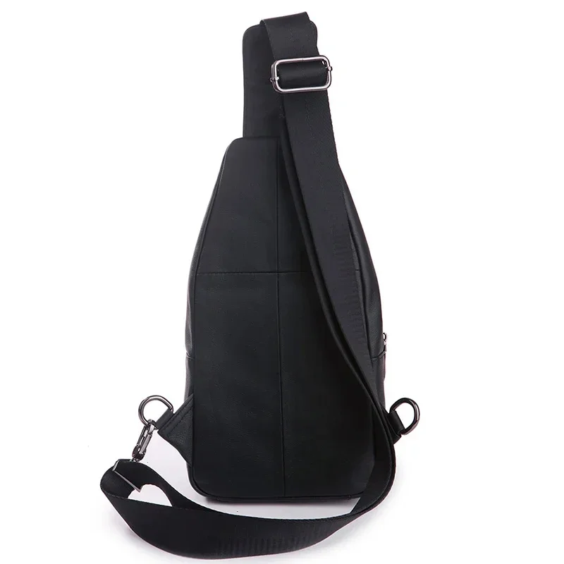 Bolso cruzado de cuero genuino para hombre, bandolera de hombro, informal, de cuero de vaca Real